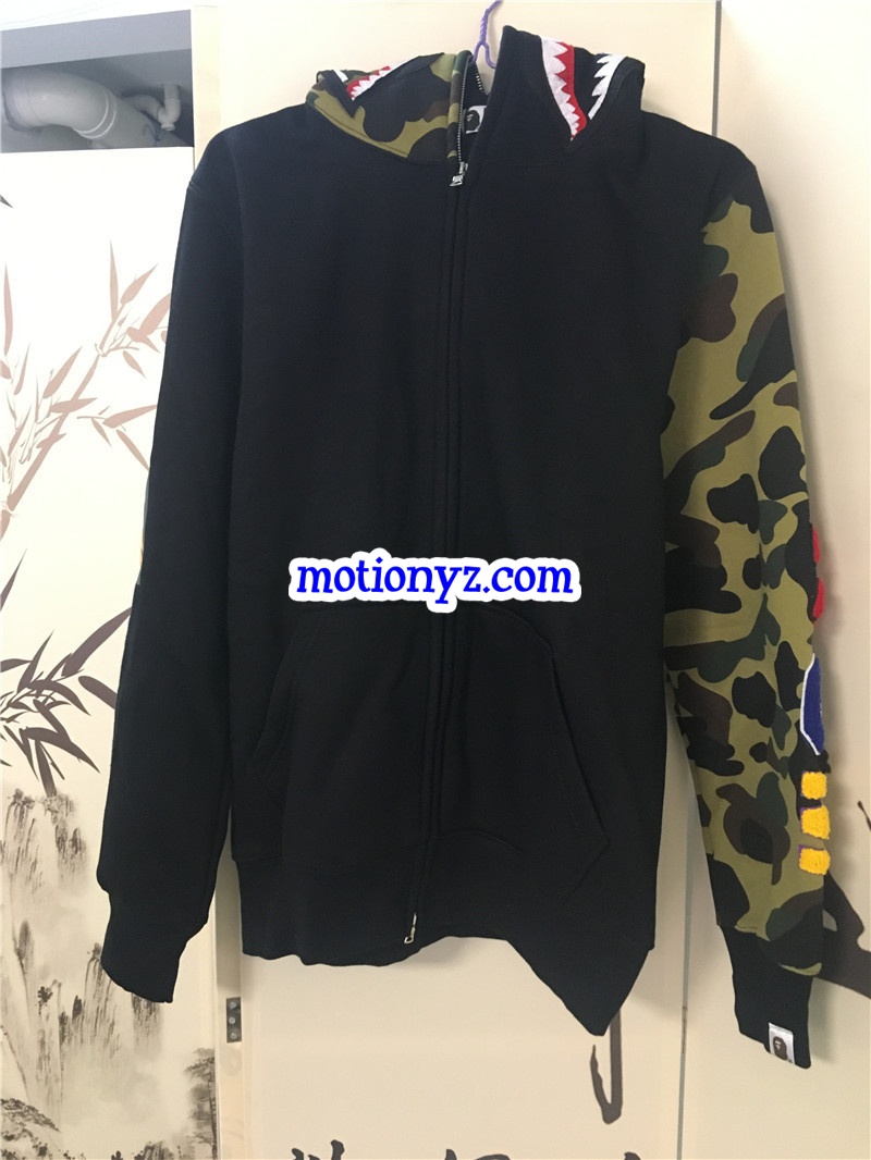 A Bathing Ape Bape Shark Black Camo Hoodies